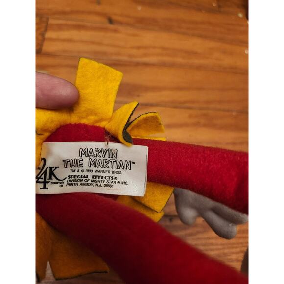 Vintage 1993‎ 24k Marvin The Martian Looney Tunes Plush Stuffed Toy With Tag - Picture 6 of 10